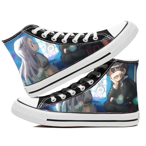 Aulande Toilet-Bound Hanako-kun Anime-Bedruckte Canvas-Schuhe, Klassische High-Top-Schnür-Sneaker für Unisex, Damen, Herren, lässige Outdoor-Turnschuhe (Typ4, 41.5 EU) von Aulande