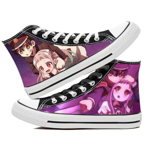 Aulande Toilet-Bound Hanako-kun Anime-Bedruckte Canvas-Schuhe, Klassische High-Top-Schnür-Sneaker für Unisex, Damen, Herren, lässige Outdoor-Turnschuhe (Typ5, 36 EU) von Aulande