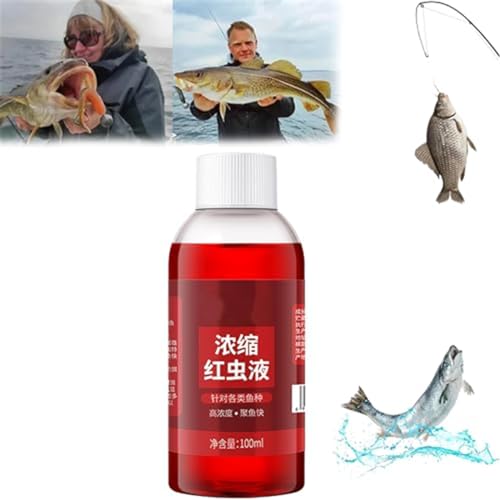Red 40 Fishing Liquid, 2024 New Red Ink Fishing, Fischlockstoffe mit rotem Wurmduft für Köder, starker Fischlockstoff, hochkonzentrierter flüssiger Köderfischzusatz mit rotem Wurm (1Pcs) von Aumude