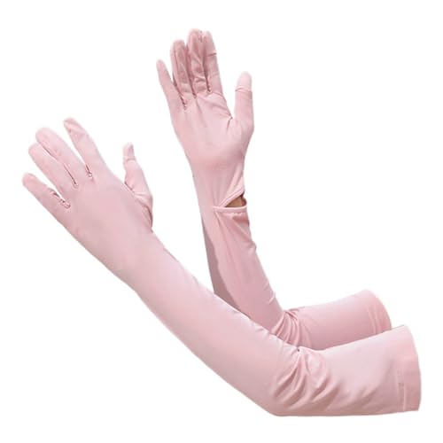 AuntYou Damen UV-Schutzhandschuhe, lang, Touchscreen-Arm-Sonnenschutz, LSF 50+, für Outdoor-Sport, Radfahren, Rosa von AuntYou