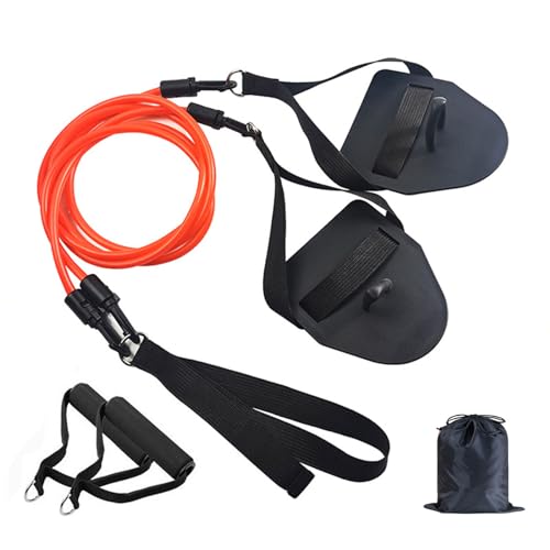 2-in-1 Schwimm-Arm-Trainingsseil mit Handpaddel, elastisches Seil, Widerstandsband, Trainingsgeräte von Aurgiarme