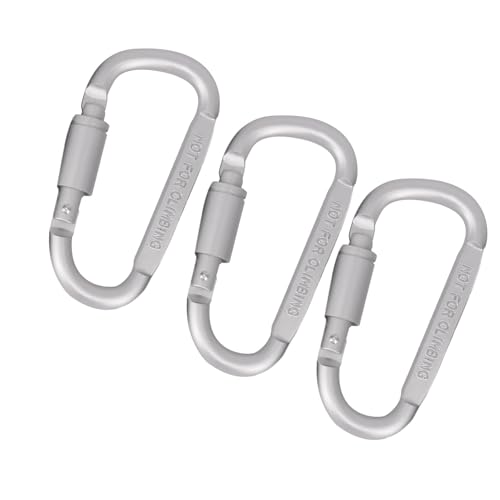 Aluminium-D-Ringe mit Clip, Federlast, Karabiner, schwerer Schlüsselanhänger für Schlüssel und Campingausrüstung von Aurgiarme