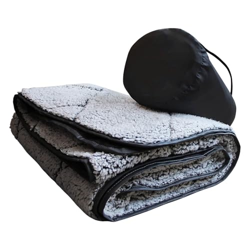 Aurgiarme Wasserdichte Outdoor-Decke mit Fleecefutter, weich, feuchtigkeitsbeständig, faltbare Matte, tragbare Fleece-Campingdecke, einfache Verwendung von Aurgiarme