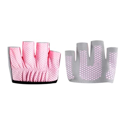 Damen-Fitness-Handschuhe, Vier-Finger-Grip-Handschuhe, Halbfinger, Pilates-Handschuhe für Fitnessstudio, Gewichtheben, Hängen, Radfahren von Aurgiarme