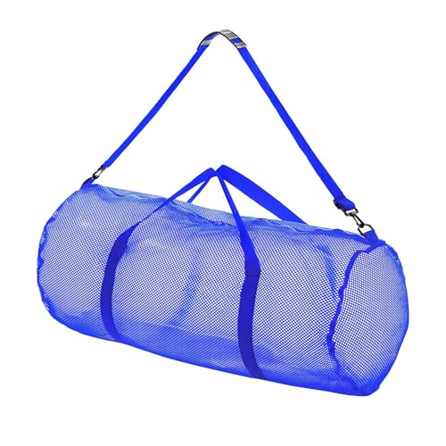 Netz-Tauchtasche, große Strandtasche, Handtasche mit Tauch- und Schnorchelausrüstung und Ausrüstungstaschen, Team-Sport-Zubehör-Organizer, blau von Aurgiarme