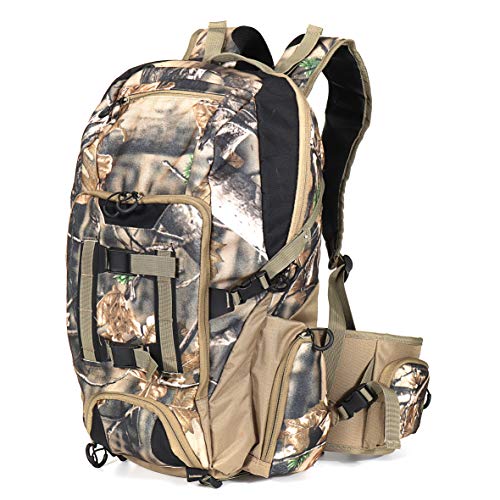 AUSCAMOTEK Camo Jagd Rucksack Camouflage Daypack für Herren, Woodland Brown, Large, Muti Color Rucksack von Auscamotek