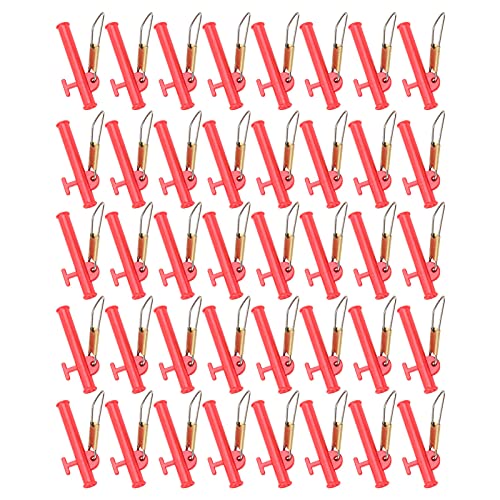 40 Stück Angelschnur-Sinker-Slides, Angel-Slider, ABS-Sinker-Metall-Druckknöpfe, Rotierende Rigs für das Angeln Im Freien (Rot) von Ausla