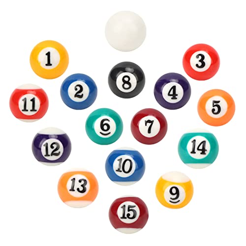 Ausla 25MM Billardkugeln Set mit 16 nummerierten Bällen und weißer Kugel aus umweltfreundlichem Polyesterharz für Spielzimmer, Bars und Freizeitsport. von Ausla