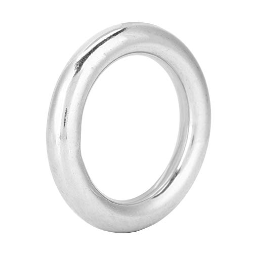 Ausla Geschweißter Edelstahl O Ring 304 Edelstahl Boot Marine Rundring Polierter Kreis für Yoga-Ringe, Haustiere, Tauchen, Klettern, Bergsteigen, 12x50mm von Ausla