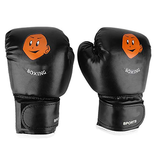 Grappling, Kampfsport Sparring Junior MMA Training Boxsack Muay Thai Kickboxen Boxing Gloves für Jungen Mädchen von 3–12 Jahre (Schwarze Handschuhe, Schwarze Handflächen) von Ausla