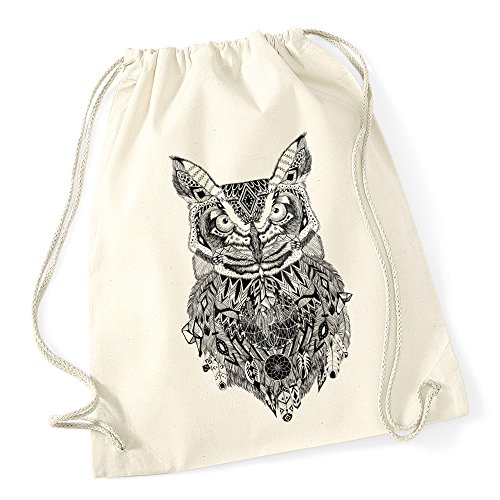 Autiga Turnbeutel Eule Aztekenmuster Boho Aztec Owl Hipster Beutel Tasche Bohemian Natur Autiga Turnbeutel Eule Aztekenmuster Boho Aztec Owl Hipster Beutel Tasche Bohemian Natur von Autiga