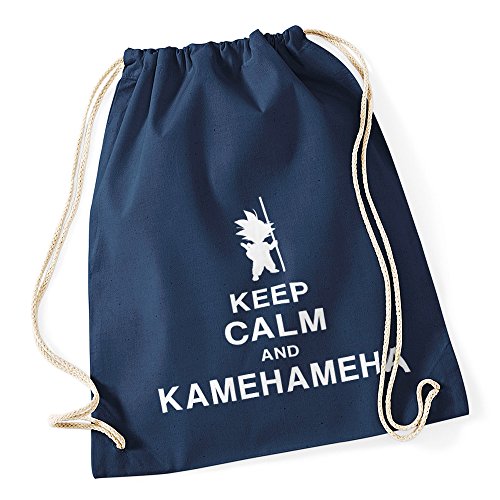 Autiga Turnbeutel Keep Calm and Kamehameha Son Goku Dragonball Hipster Beutel Tasche Navy Autiga Turnbeutel Keep Calm and Kamehameha Son Goku Dragonball Hipster Beutel Tasche Navy von Autiga