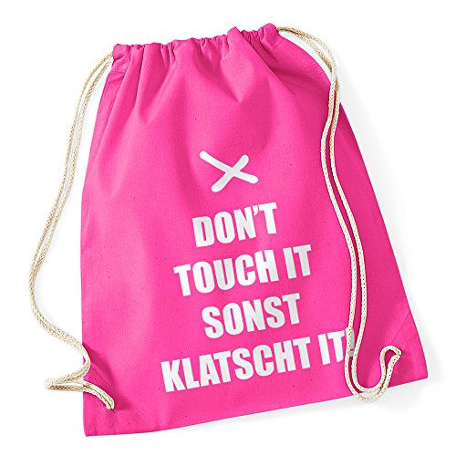 Autiga Turnbeutel mit SPR?chen Don`t Touch it Hipster Beutel Tasche Jutebeutel Gymbag Stringbag Drawstring pink Autiga Turnbeutel mit SPR?chen Don`t Touch it Hipster Beutel Tasche Jutebeutel Gymbag Stringbag Drawstring pink von Autiga
