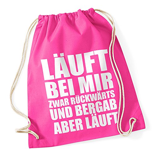 Autiga Turnbeutel mit SPR?chen l?uft bei Mir Hipster Beutel Tasche Jutebeutel Gymbag Stringbag Drawstring pink Autiga Turnbeutel mit SPR?chen l?uft bei Mir Hipster Beutel Tasche Jutebeutel Gymbag Stringbag Drawstring pink von Autiga