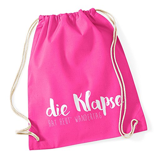 Autiga Turnbeutel mit Spruch lustig die Klapse hat heut Wandertag Baumwolle Beutel Tasche Gymbag pink Autiga Turnbeutel mit Spruch lustig die Klapse hat heut Wandertag Baumwolle Beutel Tasche Gymbag pink von Autiga