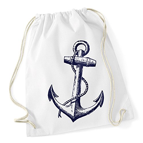 Turnbeutel Anker Hipster Beutel Tasche Anchor Jutebeutel Stringbag Beuteltasche Gym Bag Drawstring weiß Turnbeutel Anker Hipster Beutel Tasche Anchor Jutebeutel Stringbag Beuteltasche Gym Bag Drawstring weiß von Autiga