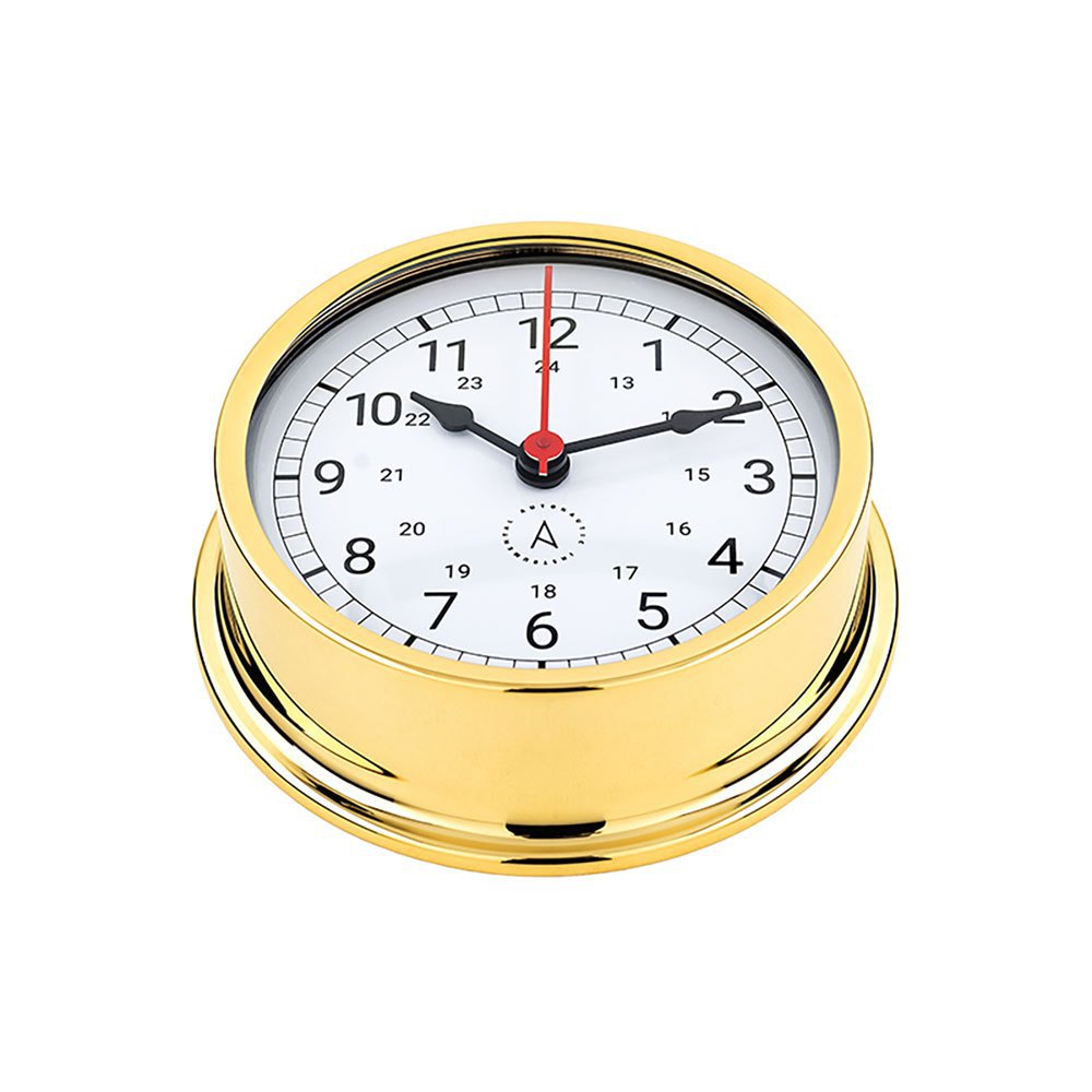 Autonautic Instrumental Pacific Series Arabic Numbers Chromed Brass Clock Silber 120 mm von Autonautic Instrumental