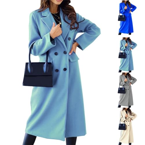 Avanise Blauer Mantel Der Mormonenfrauen, Langer Blauer Wintermantel, Wollmischungsmantel Für Frauen Im Winter, Blauer Trenchcoat,of Mormon Wives“ (Blau,3XL) von Avanise