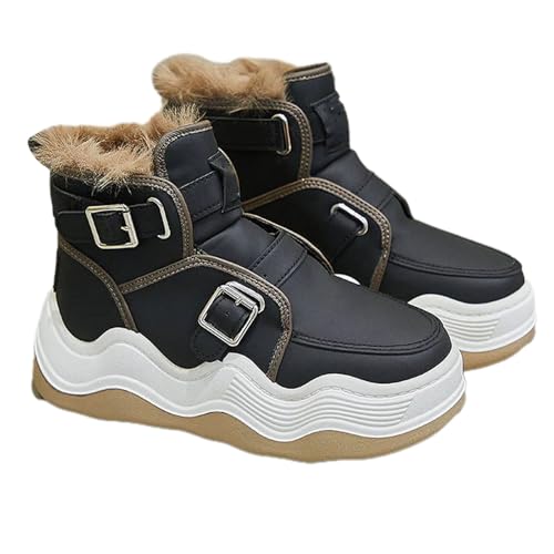 Avanise Warme High-Top-Sportschuhe Mit Dicker Sohle, High-Top-Sneaker Für Damen, Bequeme Plateau-Sneaker, Warme Winterschuhe Mit Plüschfutter, Sportschuhe Mit Schnürung Und Dicker Sohle (Schwarz,36) Avanise Warme High-Top-Sportschuhe Mit Dicker Sohle, High-Top-Sneaker Für Damen, Bequeme Plateau-Sneaker, Warme Winterschuhe Mit Plüschfutter, Sportschuhe Mit Schnürung Und Dicker Sohle (Schwarz,36) von Avanise