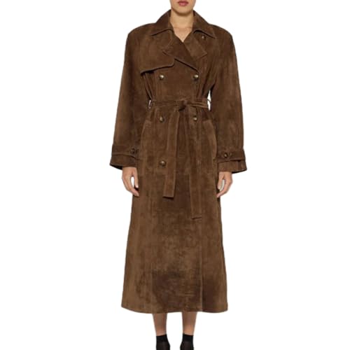 Avanise Warmer Und Bequemer Langer Mantel Mit Gürtel Für Damen, Langer Trenchcoat Aus Wildlederimitat Mit Leopardenmuster Für Damen, Zweireihiger Cabanmantel Mit Revers, Mantel Mit Gürtel (Braun,S) Avanise Warmer Und Bequemer Langer Mantel Mit Gürtel Für Damen, Langer Trenchcoat Aus Wildlederimitat Mit Leopardenmuster Für Damen, Zweireihiger Cabanmantel Mit Revers, Mantel Mit Gürtel (Braun,S) von Avanise