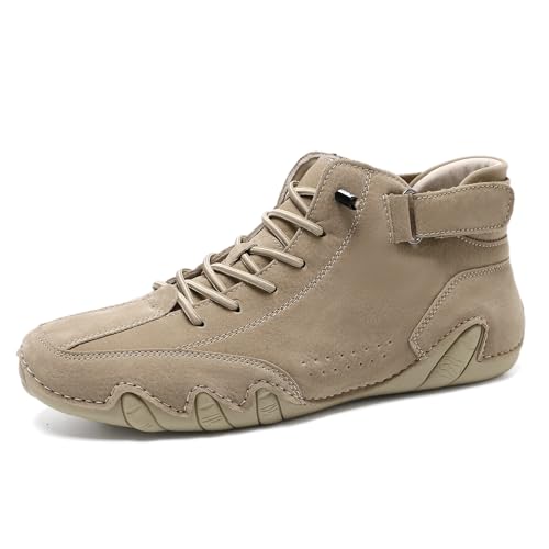 Italienische Herrenstiefel Mit Klettverschluss – Atmungsaktiv Und Bequem, Lässige, Handgefertigte High-Top-Stiefel Für Herren, Italienische, Handgefertigte High-Top-Stiefel Für Herren (Khaki,42) von Avanise