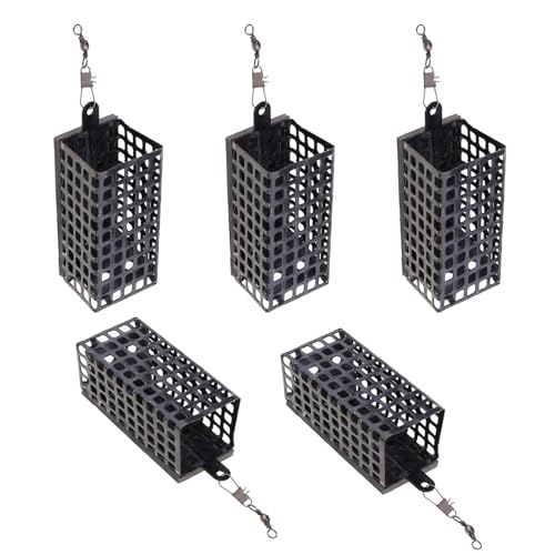 Avejjbaey 5Pcs Angelgerät Feeder Köder Falle Korb Angeln Köder Käfig Metall Angeln Feeder Käfig Angeln Lockt Käfig von Avejjbaey