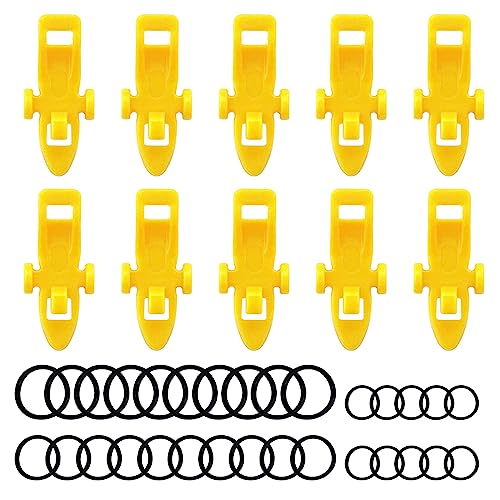 Avejjbaey Angelhakenhalter, Köderaufhänger, feste Köder, Haken mit elastischen Gummiringen in 3 Größen, einfach zu bedienen, 10 Stück von Avejjbaey