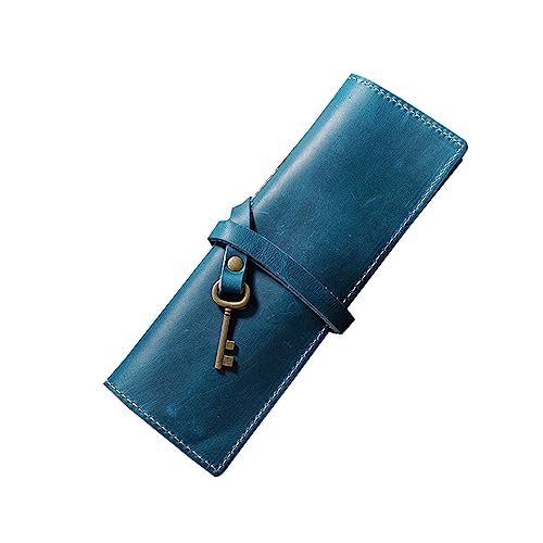 Avejjbaey Back to School Astuccio E Astuccio Per Matite, tragbare aufrollbare Tasche, Stifthalter, multifunktionales Federmäppchen, Schulbedarf, Pfanne, blau, Trockentasche von Avejjbaey