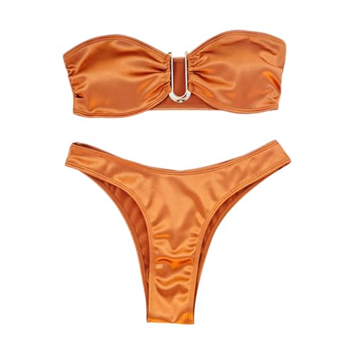 Avejjbaey Bandeau Set Zweiteilig Sexy Trägerlos Badeanzüge Einfarbig Badebekleidung U Designs von Avejjbaey