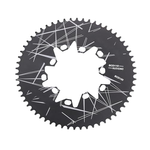 Avejjbaey Fahrräder Aluminiumlegierung Kettenblatt Ovales Scheibenkettenblatt Für Straßenfalträder 52T/54T/56T/58T/60T Fahrräder Ovales Kettenblatt von Avejjbaey