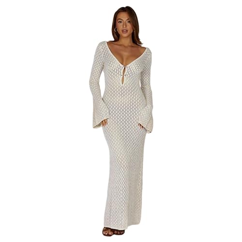 Avejjbaey Frauen Cover Up Langarm Crochet Bikinis Coverups Crochet Strandkleid Badeanzüge Cover Up Kleid von Avejjbaey