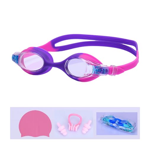 Avejjbaey Kinder Schwimmbrillen Set Auslaufsichere Schwimmbrille Mit Nasenklammer Schwimmhut Für Jungen Und Mädchen von Avejjbaey