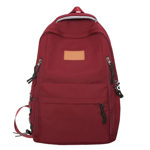 Modische High School College Büchertasche Mit Mehreren Fächern Für Schüler Einfarbig Nylon Rucksack Mit Großer Kapazität von Avejjbaey