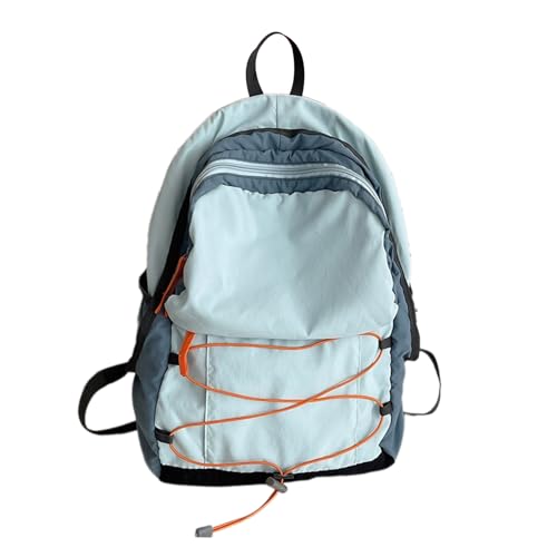 Schultasche Mit Großer Kapazität Nylon Büchertasche Kontrastfarbener Rucksack Mit Gekreuzten Bungee Seilen Für Schul Und Outdoor Reisen von Avejjbaey