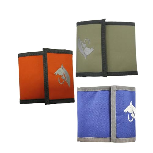 Aventik Hochwertige Fliegenfischvorfachtasche mit 10 Taschen für Fliegenfischen, ideal für vorgebundene Karpfen- und Wels-Rigs (orange + blau + grau) von Aventik
