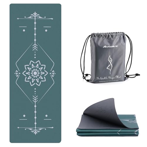 Avoalre Reise-Yogamatte, verstaubar, super rutschfest, faltbar, Fitness- und Übungsmatte, faltbar, leicht, Hot Yogamatte mit Tragetasche für Pilates und Bodentraining zu Hause (183,9 cm L x 61 cm B x Avoalre Reise-Yogamatte, verstaubar, super rutschfest, faltbar, Fitness- und Übungsmatte, faltbar, leicht, Hot Yogamatte mit Tragetasche für Pilates und Bodentraining zu Hause (183,9 cm L x 61 cm B x von Avoalre
