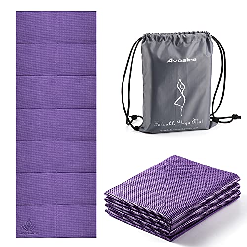 Avoalre Yogamatte rutschfest,173 X 61CM Tragbare Trainingsmatte 5MM,reise Yogamatte faltbar Gymnastikmatte, ideale für Reise,Yoga, Pilates & Workout von Avoalre