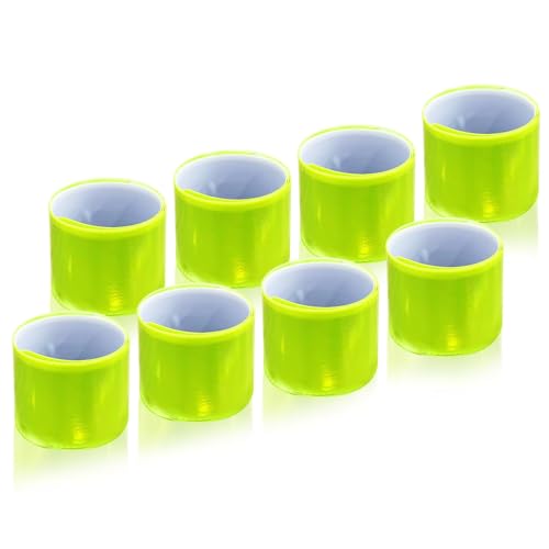 Awroutdoor 8PCS Reflektorbänder Schnapparmbänder, Reflektoren kinder, Sicherheitsband Reflektierend für Schulranzen, Schlüssel, Kinderwagen, Wandern, Jogger und Radfahrer von Awroutdoor