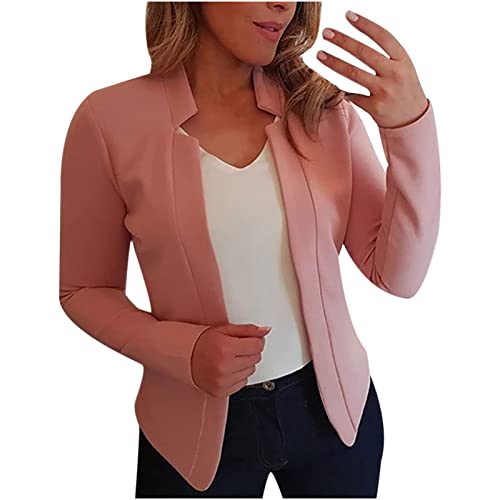Awrvia Blazer Damen Sportlich Elegant Blazerjacke mit Kerbkragen Bolerojacke Einfarbig Anzugjacke Business Büro Jacke Pendler Modische Wintermantel Offener Vorderseite Kurzblazer Lässig Mantel Awrvia Blazer Damen Sportlich Elegant Blazerjacke mit Kerbkragen Bolerojacke Einfarbig Anzugjacke Business Büro Jacke Pendler Modische Wintermantel Offener Vorderseite Kurzblazer Lässig Mantel von Awrvia