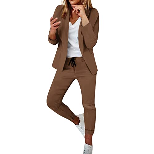 Awrvia Damen Blazer Sportlich Elegant Hosenanzug Business Anzug Set Zweiteiliger Formal Anzugjacke Slim Fit Hose Revers Büro Outfits Mode 2 Stück Jacke Festlich Mantel Lässige Sweatblazer Awrvia Damen Blazer Sportlich Elegant Hosenanzug Business Anzug Set Zweiteiliger Formal Anzugjacke Slim Fit Hose Revers Büro Outfits Mode 2 Stück Jacke Festlich Mantel Lässige Sweatblazer von Awrvia
