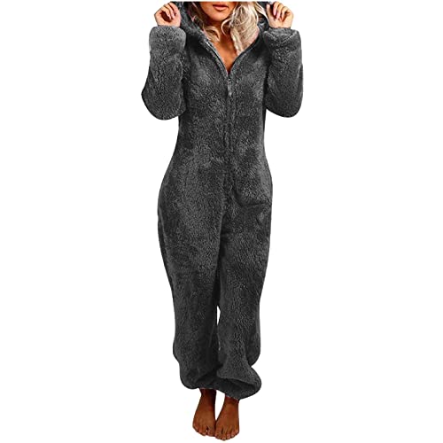 Awrvia Damen Schlafanzug Elegant Overall Einteiler Fleece Pyjama Warm Plüsch Jumpsuit Sport Nachtwäsche Y2k Zip Up Hooded mit Tasche Onesie Lässig Wärmer Homewear S-5XL Sweatshirts Herbst Winter Awrvia Damen Schlafanzug Elegant Overall Einteiler Fleece Pyjama Warm Plüsch Jumpsuit Sport Nachtwäsche Y2k Zip Up Hooded mit Tasche Onesie Lässig Wärmer Homewear S-5XL Sweatshirts Herbst Winter von Awrvia