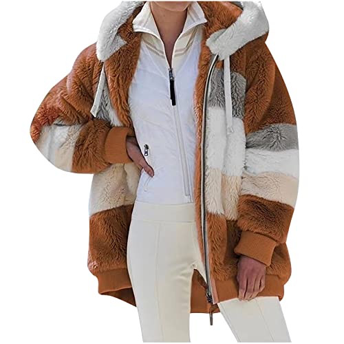 Awrvia Fleecejacke Damen mit Kapuze Plüschjacke Warm Gefüttert Hoodie Elegant Winterjacke Teddy Fleece Kapuzenjacke Zip up Sweatshirt Herbst Winter Kapuzenpullover Flauschig Mantel Weiche Jacke Awrvia Fleecejacke Damen mit Kapuze Plüschjacke Warm Gefüttert Hoodie Elegant Winterjacke Teddy Fleece Kapuzenjacke Zip up Sweatshirt Herbst Winter Kapuzenpullover Flauschig Mantel Weiche Jacke von Awrvia