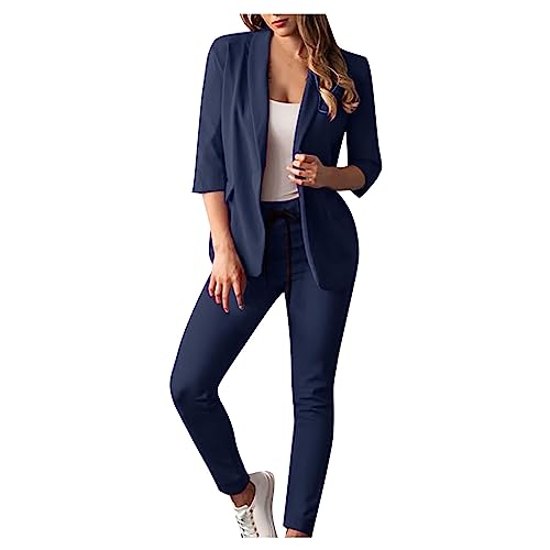 Awrvia Hosenanzüge für Damen Blazer 2-teilig Anzugjacke Karo Einfarbig Anzug Set Slimfit Festlich Damenanzug Sportlich Streetwear Elegant Freizeitmantel Business Mode Mantel Rave Oberbekleidung Awrvia Hosenanzüge für Damen Blazer 2-teilig Anzugjacke Karo Einfarbig Anzug Set Slimfit Festlich Damenanzug Sportlich Streetwear Elegant Freizeitmantel Business Mode Mantel Rave Oberbekleidung von Awrvia