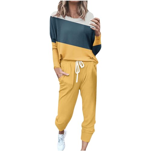 Awrvia Jogginganzug Damen Lang Set Baumwolle Modische Freizeitanzug Einfarbig Vintage Trainingsanzug Frauen Slim Sportanzug Bequemer Fitnessanzug mit Taschen Sweatshirt Oversized Hoodie Zweiteiler Awrvia Jogginganzug Damen Lang Set Baumwolle Modische Freizeitanzug Einfarbig Vintage Trainingsanzug Frauen Slim Sportanzug Bequemer Fitnessanzug mit Taschen Sweatshirt Oversized Hoodie Zweiteiler von Awrvia