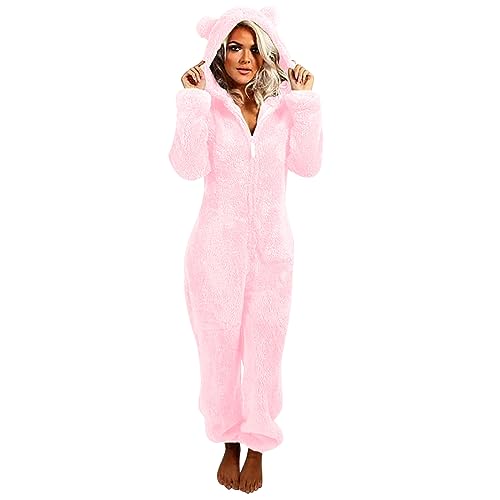 Awrvia Jumpsuit Damen Große Größe Overall Teddy Fleece Einteiler Onesie Lang Bequemer Pyjama Flauschig Plüsch Hausanzug Anzug Warm Schlafanzug Flauschig und Kuschelig Hooded mit Ohren Loungewear Awrvia Jumpsuit Damen Große Größe Overall Teddy Fleece Einteiler Onesie Lang Bequemer Pyjama Flauschig Plüsch Hausanzug Anzug Warm Schlafanzug Flauschig und Kuschelig Hooded mit Ohren Loungewear von Awrvia
