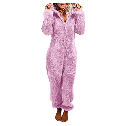 Awrvia Jumpsuit Damen Große Größe Overall Teddy Fleece Einteiler Onesie Lang Bequemer Pyjama Flauschig Plüsch Hausanzug Anzug Warm Schlafanzug Flauschig und Kuschelig Hooded mit Ohren Loungewear Awrvia Jumpsuit Damen Große Größe Overall Teddy Fleece Einteiler Onesie Lang Bequemer Pyjama Flauschig Plüsch Hausanzug Anzug Warm Schlafanzug Flauschig und Kuschelig Hooded mit Ohren Loungewear von Awrvia