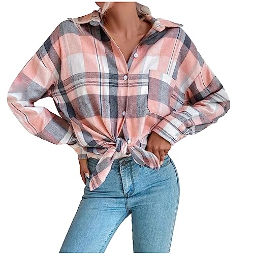 Awrvia Karierte Bluse Damen Klassisch Karohemd Flanell Bluse Langarm Knopfleiste Baumwolle Hemd Bluse Casual Weich Shirt Schickes Vintage Trachtenhemd Sportlich Übergang Jacken Lang Mantel Awrvia Karierte Bluse Damen Klassisch Karohemd Flanell Bluse Langarm Knopfleiste Baumwolle Hemd Bluse Casual Weich Shirt Schickes Vintage Trachtenhemd Sportlich Übergang Jacken Lang Mantel von Awrvia