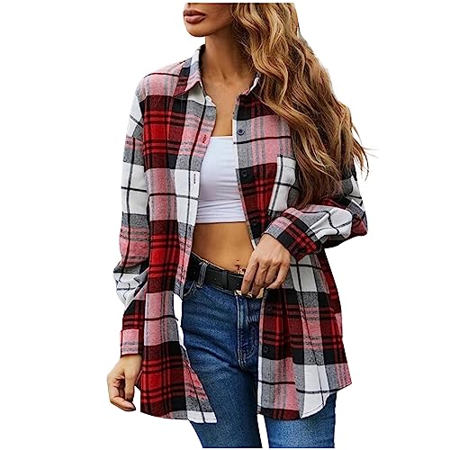 Awrvia Karierte Bluse Damen Klassisch Karohemd Flanell Bluse Langarm Knopfleiste Baumwolle Hemd Bluse Casual Weich Shirt Schickes Vintage Trachtenhemd Sportlich Übergang Jacken Lang Mantel Awrvia Karierte Bluse Damen Klassisch Karohemd Flanell Bluse Langarm Knopfleiste Baumwolle Hemd Bluse Casual Weich Shirt Schickes Vintage Trachtenhemd Sportlich Übergang Jacken Lang Mantel von Awrvia