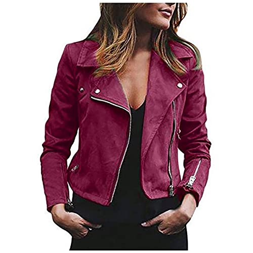 Awrvia Kunstlederjacke Damen Motorrad Oversized Jacke klassisch Bikerjacke Elegant Retro Lederjacke Reißverschluss Mantel Kurz Leicht Übergangsjacke Vegan Mode Windjacke Outdoor Mantel Awrvia Kunstlederjacke Damen Motorrad Oversized Jacke klassisch Bikerjacke Elegant Retro Lederjacke Reißverschluss Mantel Kurz Leicht Übergangsjacke Vegan Mode Windjacke Outdoor Mantel von Awrvia
