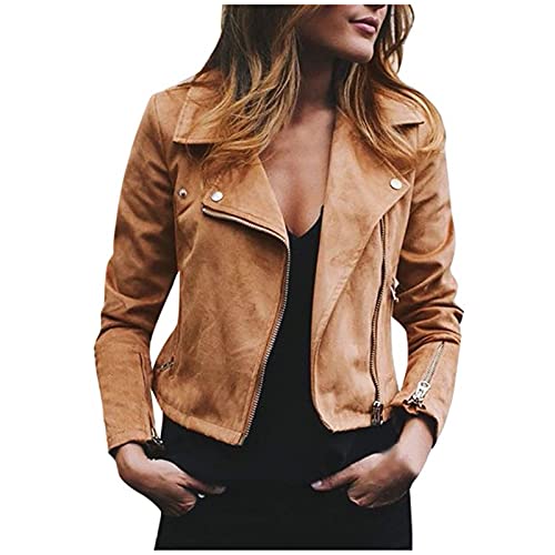 Awrvia Kunstlederjacke Damen Motorrad Oversized Jacke klassisch Bikerjacke Elegant Retro Lederjacke Reißverschluss Mantel Kurz Leicht Übergangsjacke Vegan Mode Windjacke Outdoor Mantel Awrvia Kunstlederjacke Damen Motorrad Oversized Jacke klassisch Bikerjacke Elegant Retro Lederjacke Reißverschluss Mantel Kurz Leicht Übergangsjacke Vegan Mode Windjacke Outdoor Mantel von Awrvia